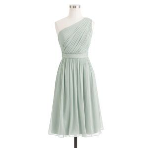 J. Crew One Shoulder Chiffon Dress